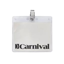 Printed Vinyl Badge Holder With Clip - Fits 3"x4" Insert