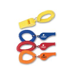Whistle Key Rings with Wrist Coils