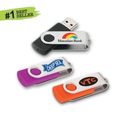 *Swivel USB Flash Drives - Silver 8GB