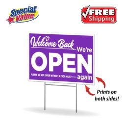 Coroplast Rigid Yard Signs, Size 18"x24" - 1 Color, 2 Sides