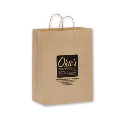 Kraft Paper Loop Handle Bags, Size 13"x17"x7"