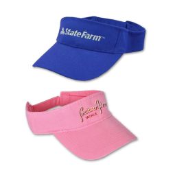 Deluxe Washed Cotton Twill Visors - Embroidered