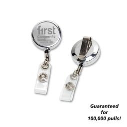 Deluxe Chrome Badge Holders - Laser Engraved