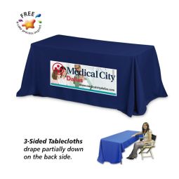 3 Sided Dye-Sub Tablecloths - 6 Foot Table