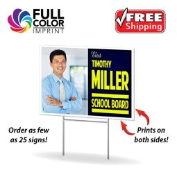 Coroplast Rigid Yard Signs, Size 18"x24", Full Color, 2 Sides