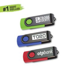 *Swivel USB Flash Drives, Black 8GB