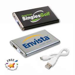 Slimline Power Banks w/LED Light - 3000mAh