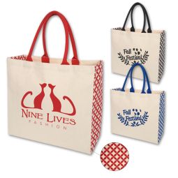 Deco Cotton Canvas Totes - 15"x14"x6"