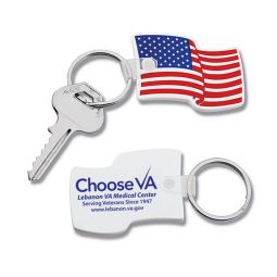 Soft Touch Key Tags, Flag Shape