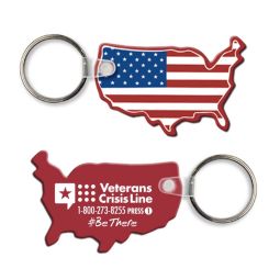 Soft Touch Key Tags, USA Shape