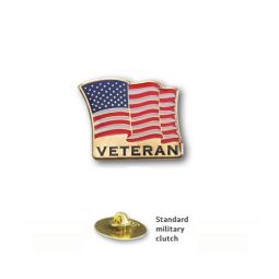 Stock USA Flag Veteran Lapel Pins
