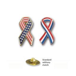 Stock Patriotic Ribbon Lapel Pins