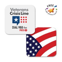 USA Flag Design Pulp Board Coasters - 4" Size
