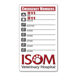 Emergency Numbers Magnet, 4"x7"