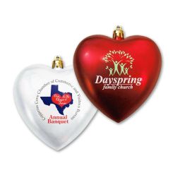 Holiday Ornaments - Heart Shape, Satin Finish