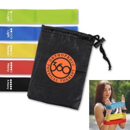 Elastic Exercise Band Set with Printed Case