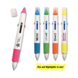 4-Color Pens With Highlighter