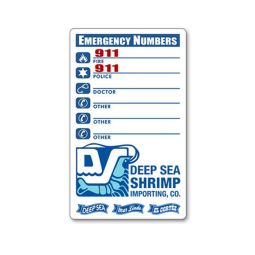 Emergency Numbers Magnet, 3.5"x6"