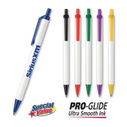 *Pro-Glide Value-Click Pens - White Barrels