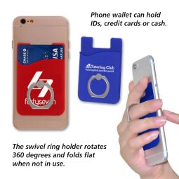 Silicone Phone Wallets with Swivel Ring Holders