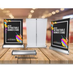 *Retractable Vinyl Display Banners - Mini Tabletop 12"x17"