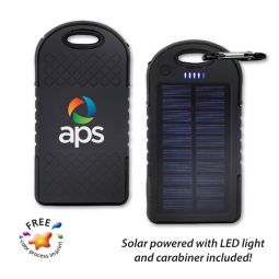 Solar Power Bank With LED Light - 4000mAh