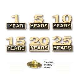 Years of Service Lapel Pins, Numeral Style