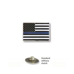 Stock Thin Blue Line USA Flag Lapel Pins
