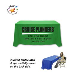3 Sided Dye-Sub Tablecloths - 4 Foot Table