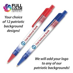 Add-A-Logo Patriotic Retractable Ball Pens