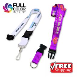 Detachable Full Color Lanyards - 1" Wide
