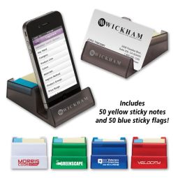 Phone & Business Card Stands With Sticky Notes