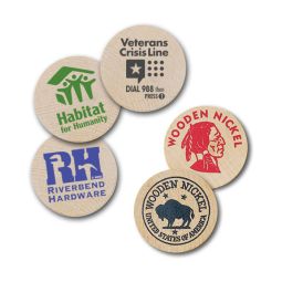 Wooden Nickels - 2 Sided Imprint