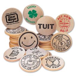 Wooden Nickels - 1 Sided Imprint