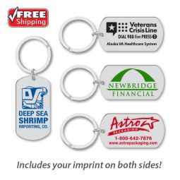 Deluxe Dog Tag Key Chains - Stainless Steel