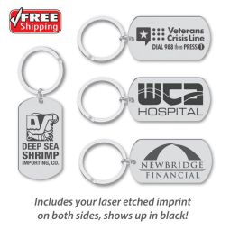 Deluxe Dog Tag Key Chains - Stainless Steel