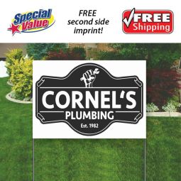 *Poly Bag Yard Signs, Size 16"x24" - 1 Color, 2 Sides
