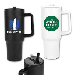 Hydravault Flip Straw Steel Mugs, 40 Oz.