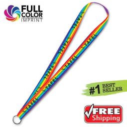 Rainbow Full Color Lanyards - 3/4" Wide