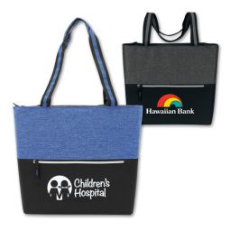 Deluxe Tutone Heather Zippered Totes