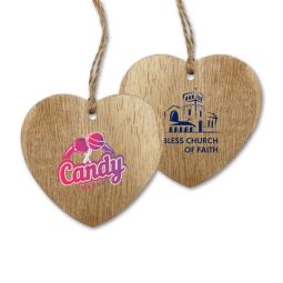 Holiday Ornaments - Wood, Heart Shape