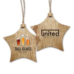 Holiday Ornaments - Wood, Star Shape